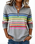 Raina Striped Zip Hoodie
