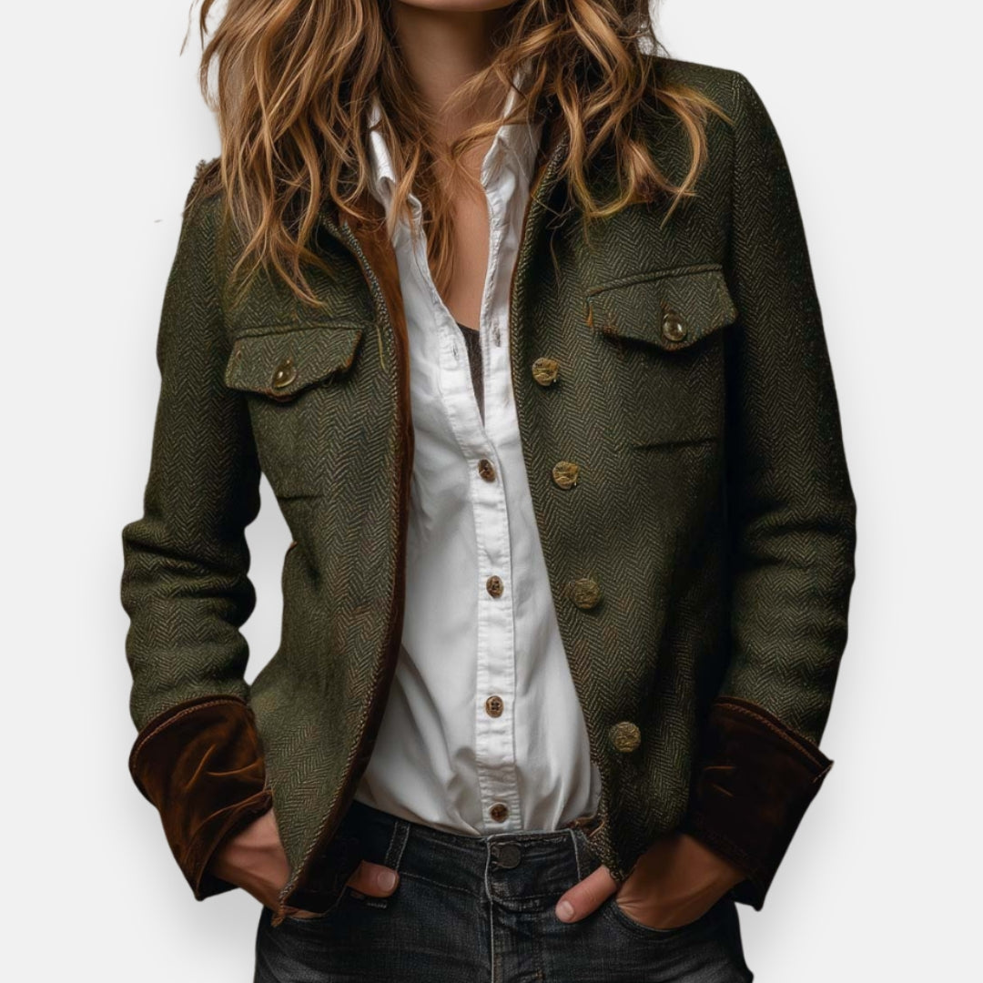 Nova Velvet Detail Tweed Jacket