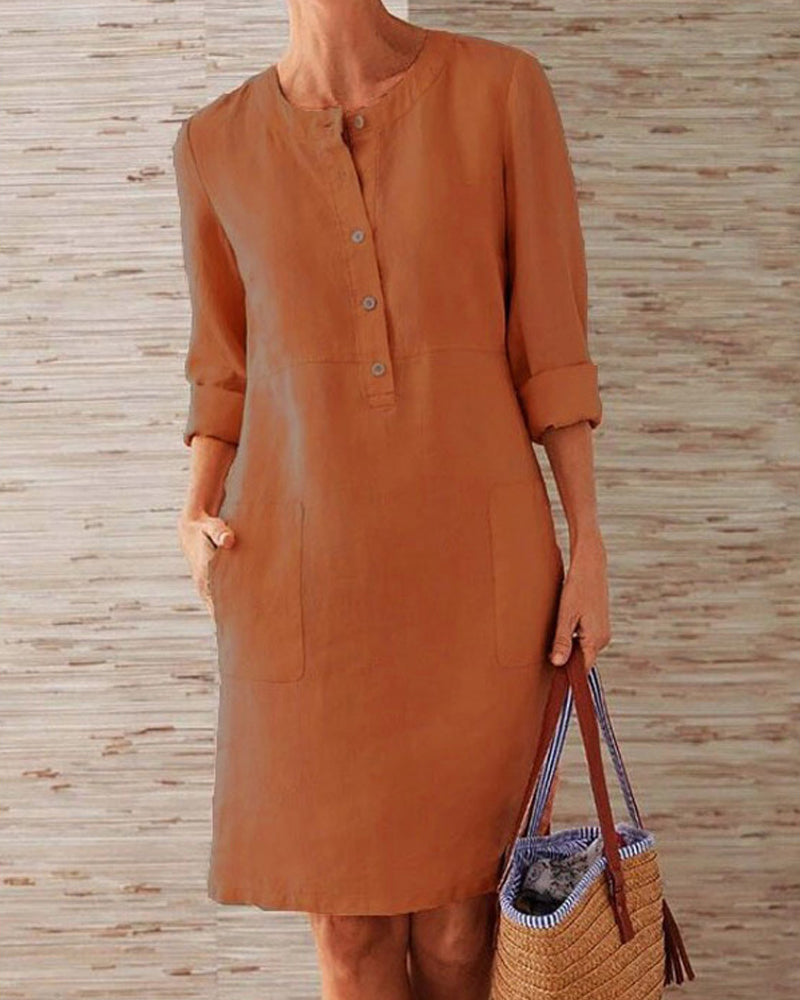 Daphne Elegant Plain Dress