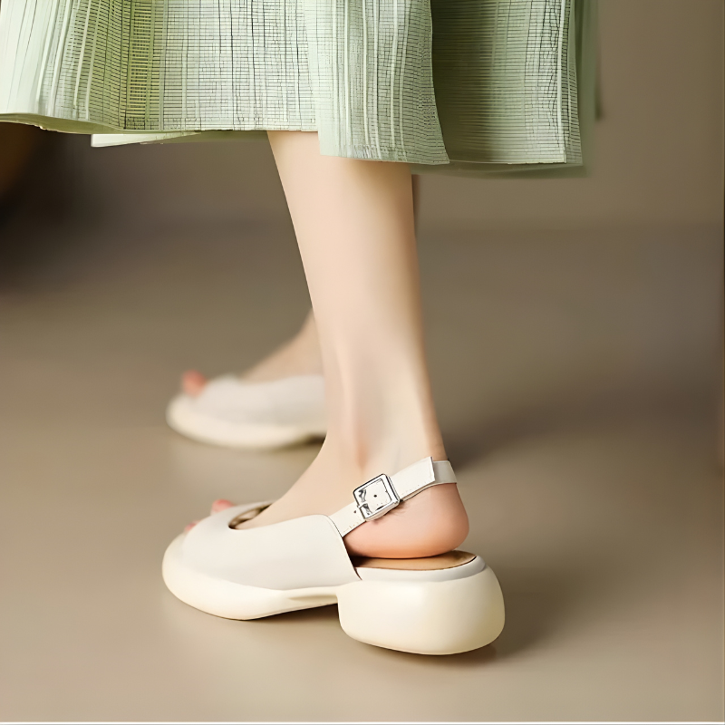 Mya Luxe Summer Peep-Toe Block Heels