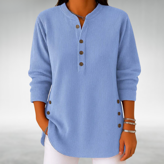 Lilian Retro Corduroy V-Neck Top
