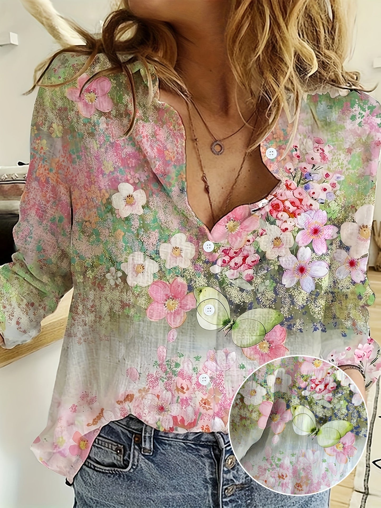 Melanie Floral Boho Blouse