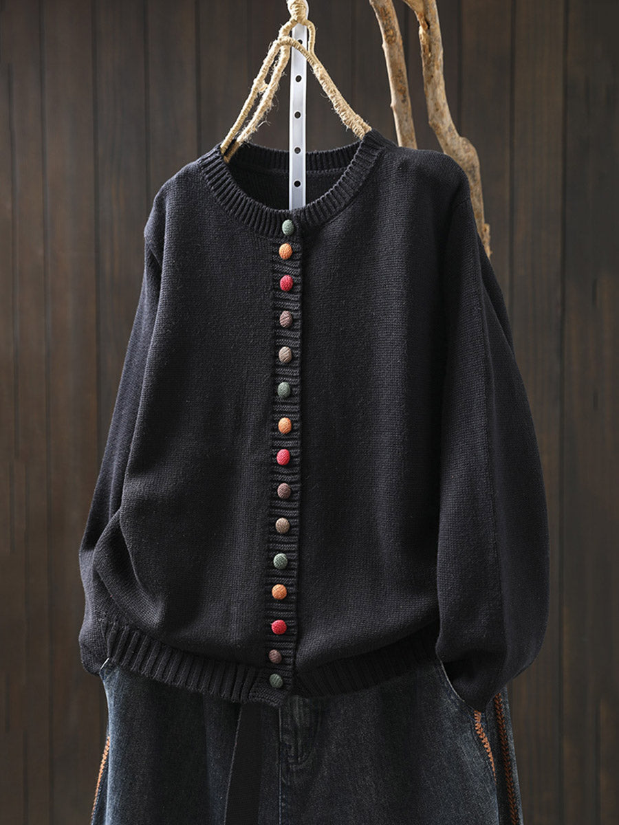 Briar Knitted Cardigan With Colorful Buttons