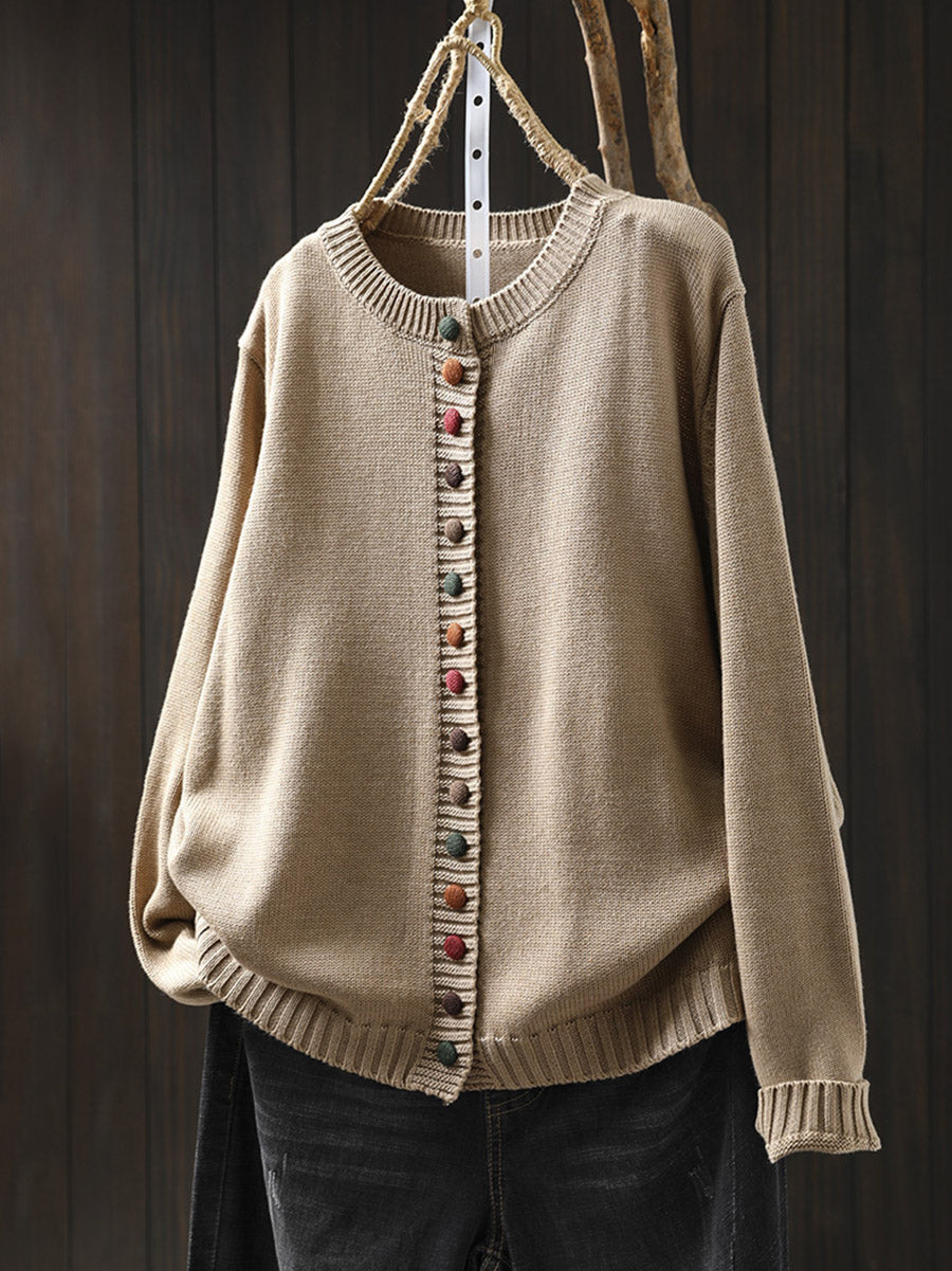 Briar Knitted Cardigan With Colorful Buttons