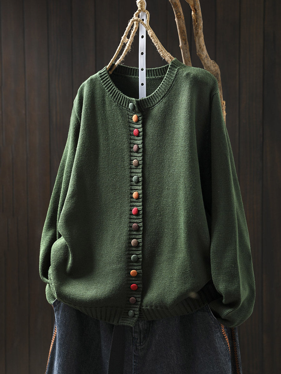 Briar Knitted Cardigan With Colorful Buttons