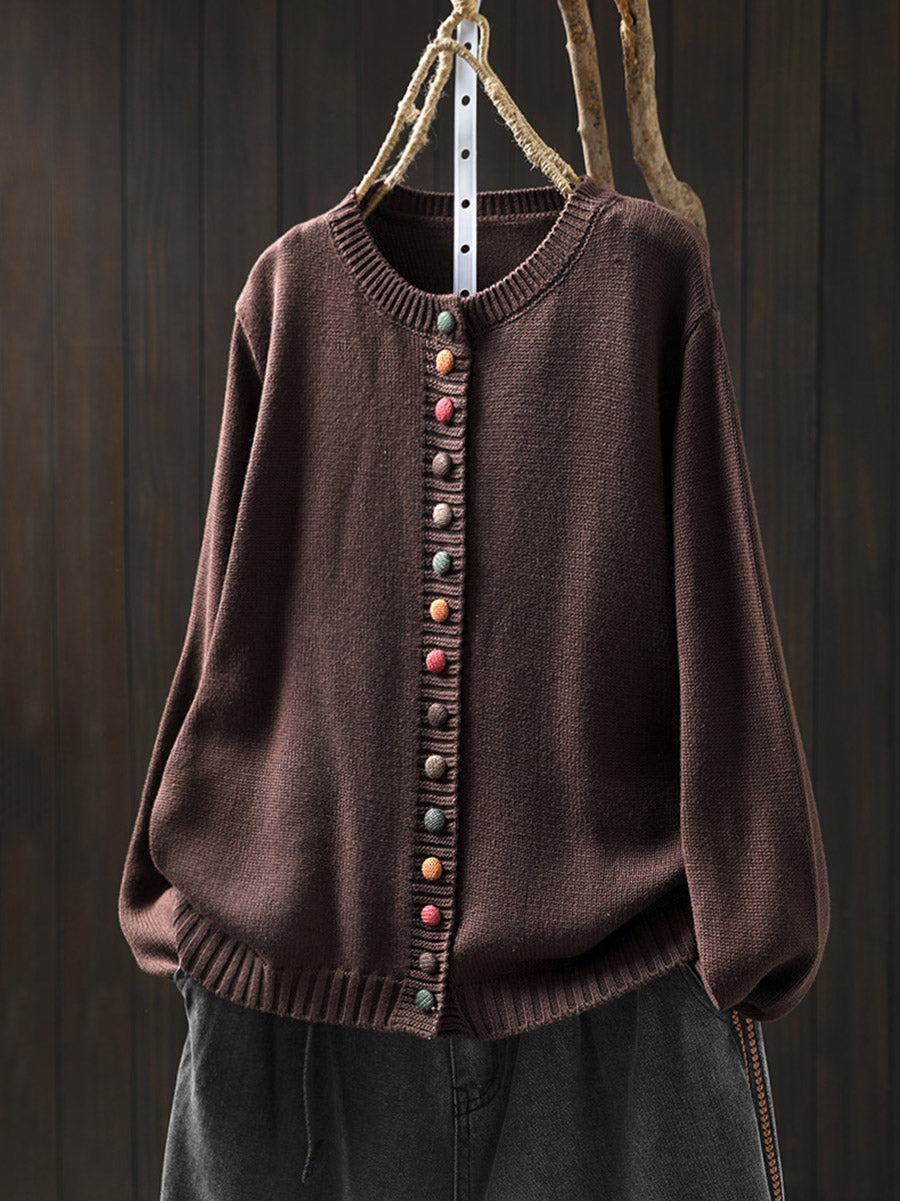 Briar Knitted Cardigan With Colorful Buttons