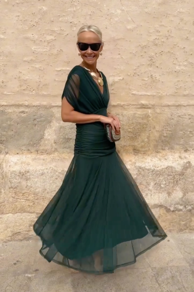 Emelia Elegant V-Neck Maxi Dress