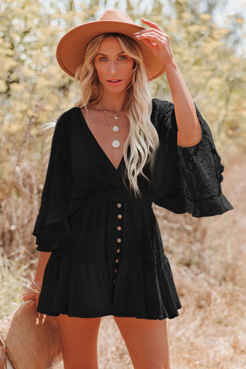 Laylia Lace V-Neck Mini Dress
