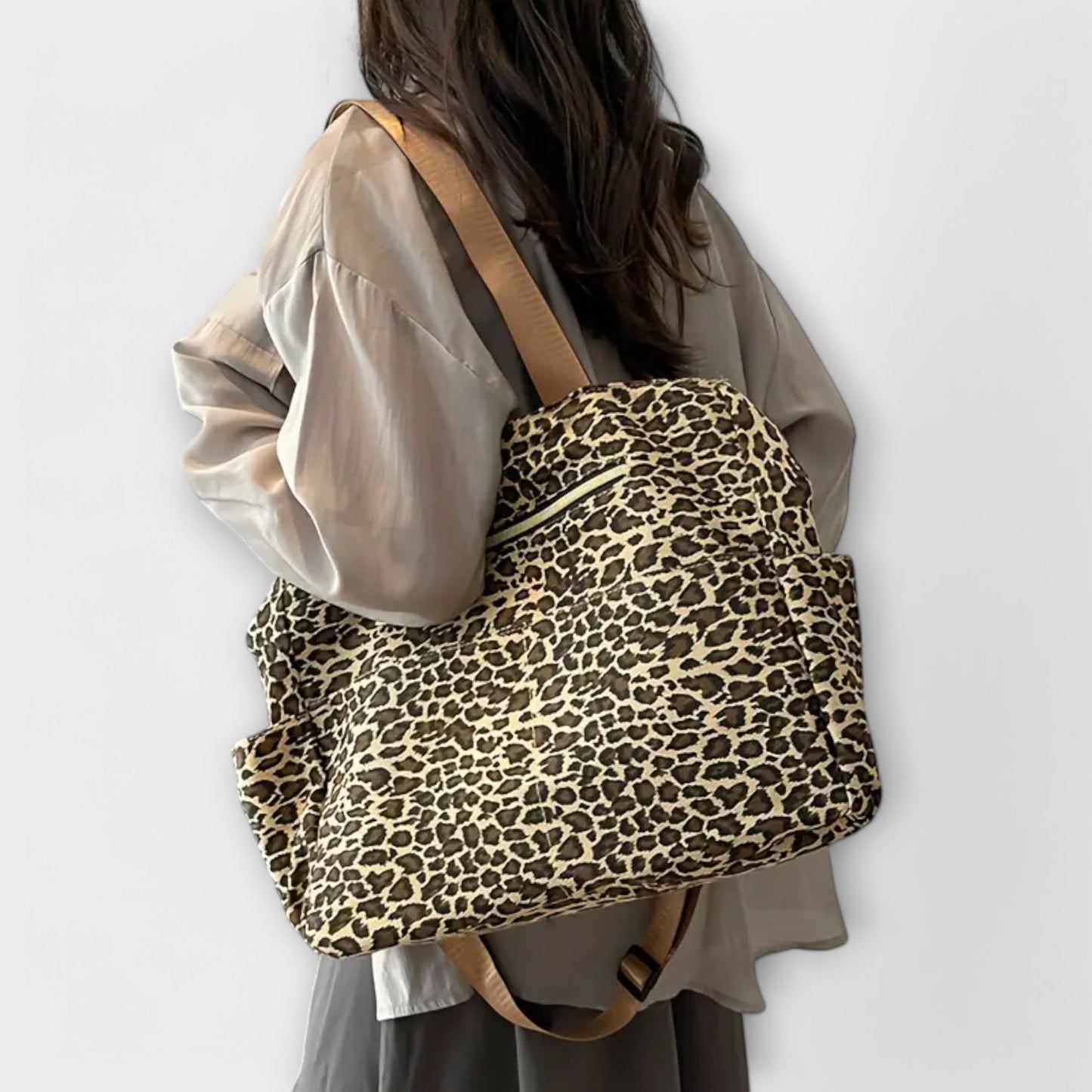 Marnie Leopard Patterned Canvas Crossbody Bag