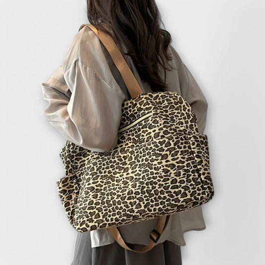 Marnie Leopard Patterned Canvas Crossbody Bag