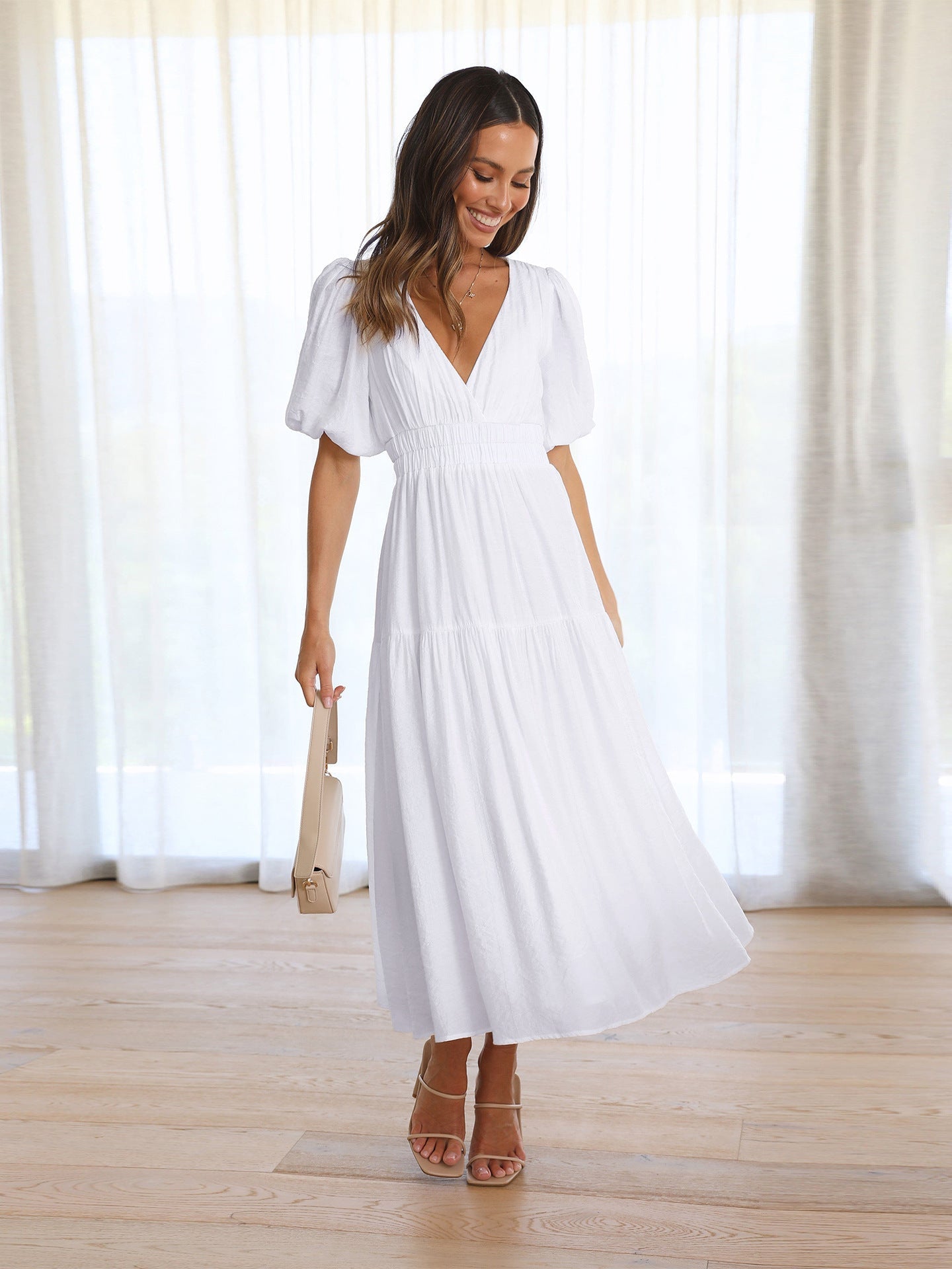 Aurielle V-Neck Flow Dress