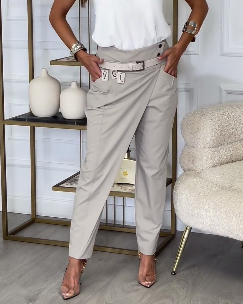 Katerina Patchwork Pants with Belt