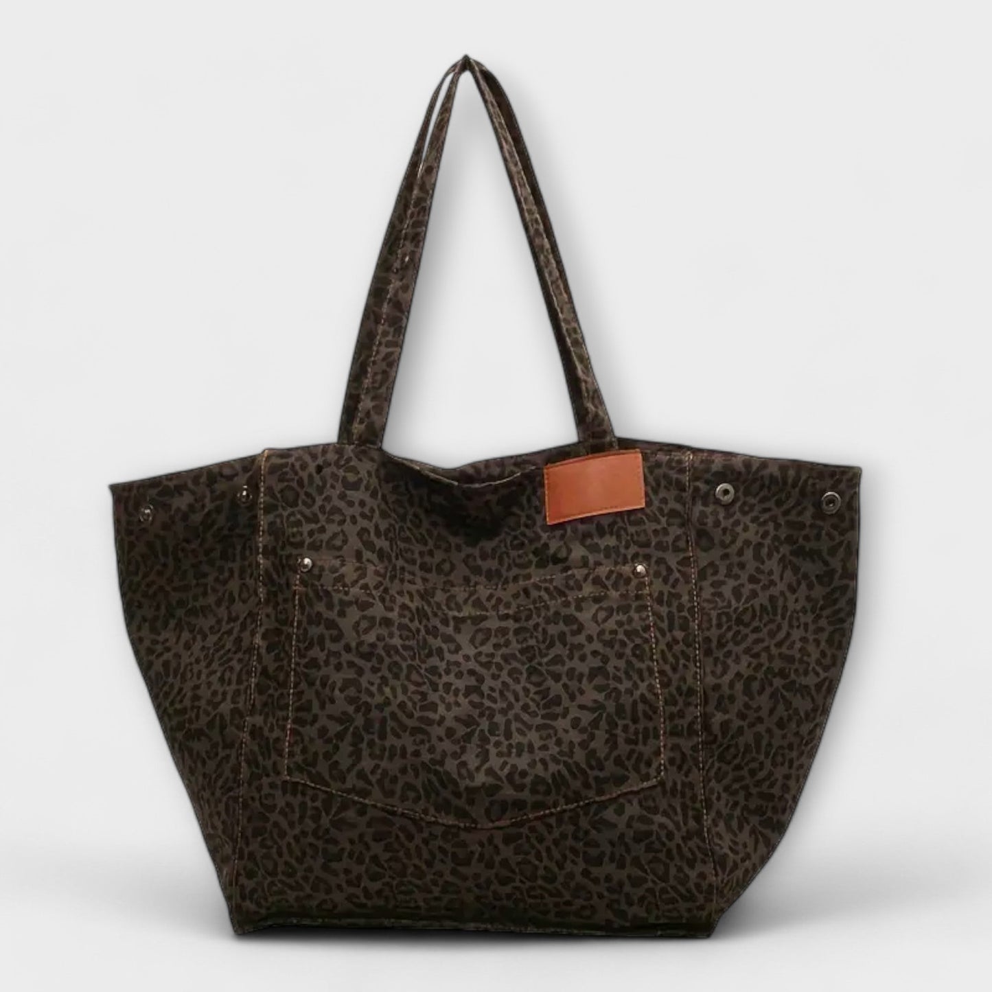 Rita Elegant Leopard Print Canvas Shoulder Bag