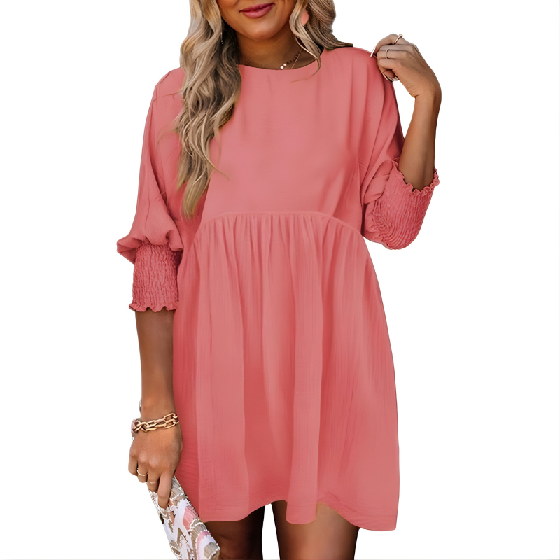 Dorothy Casual Crew Neck Loose Fit Mini Dress