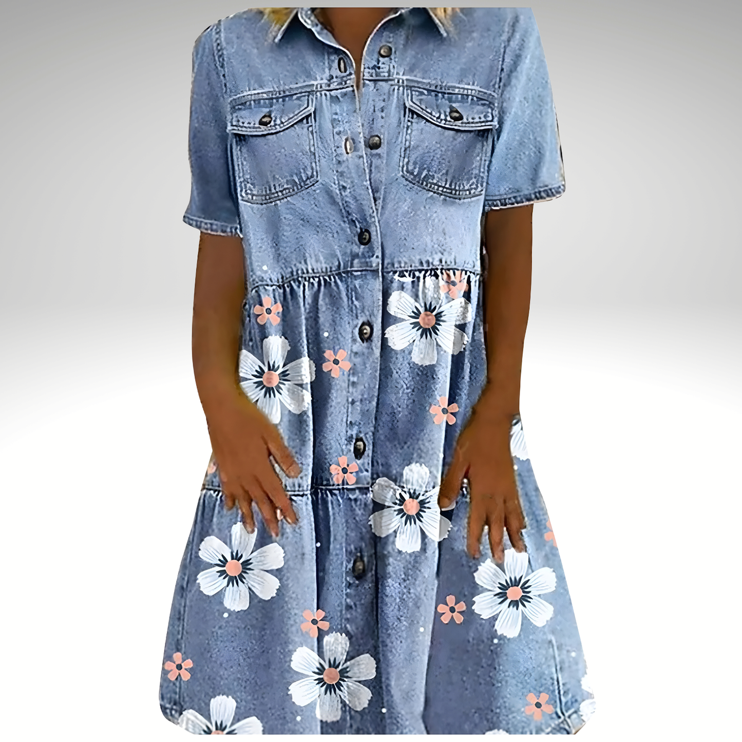 Maribel Denim Flower Dress