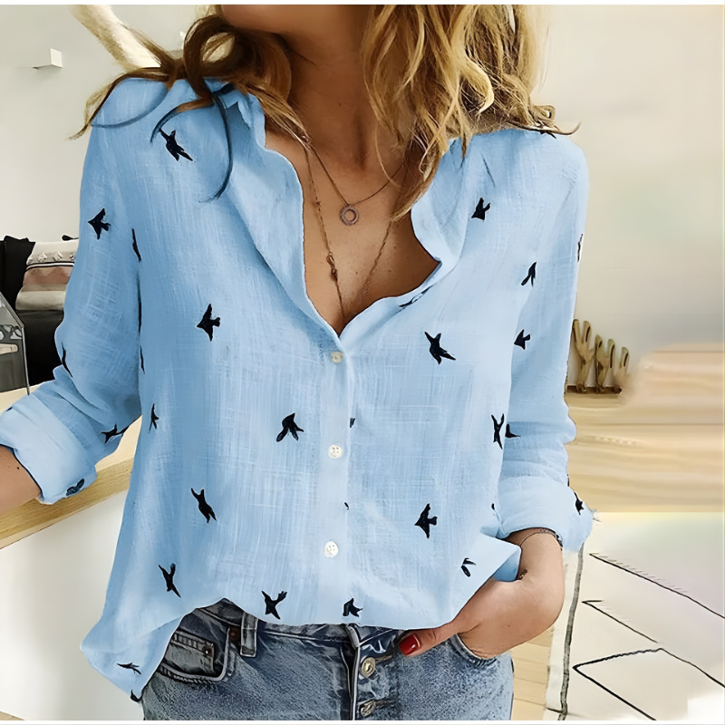 Leah Cotton Long Sleeve Blouse