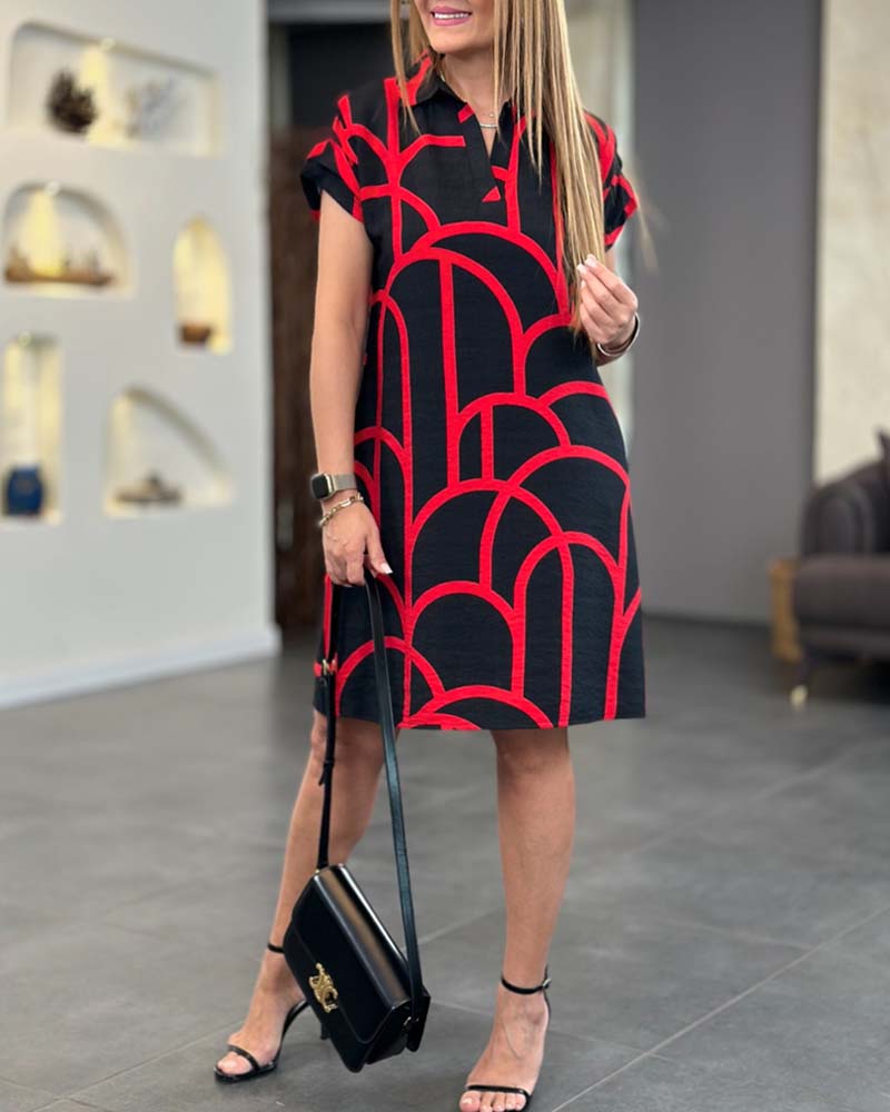 Maeve Geometric Polo Dress