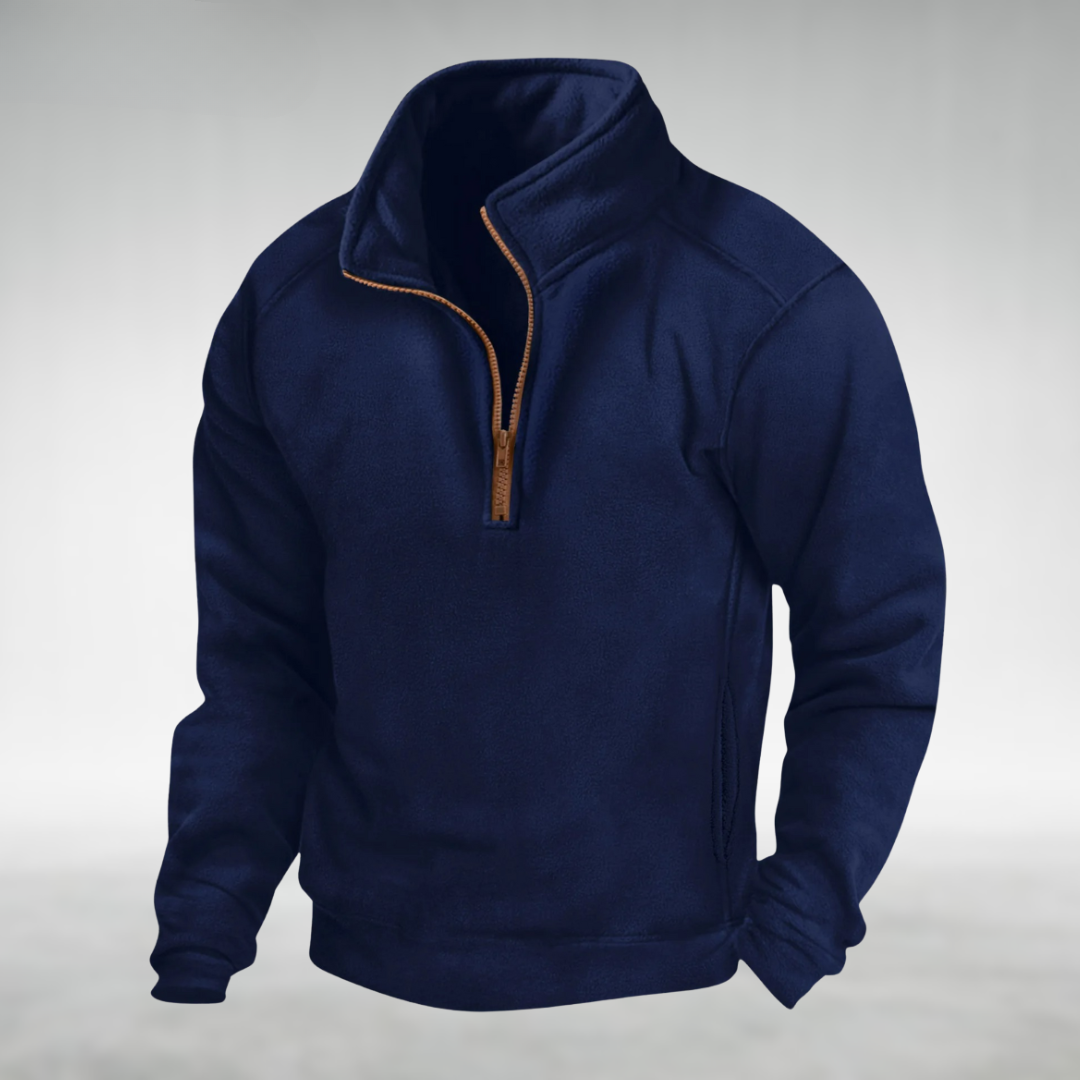 Hueson Men's Fleece Half-Zip Pullover