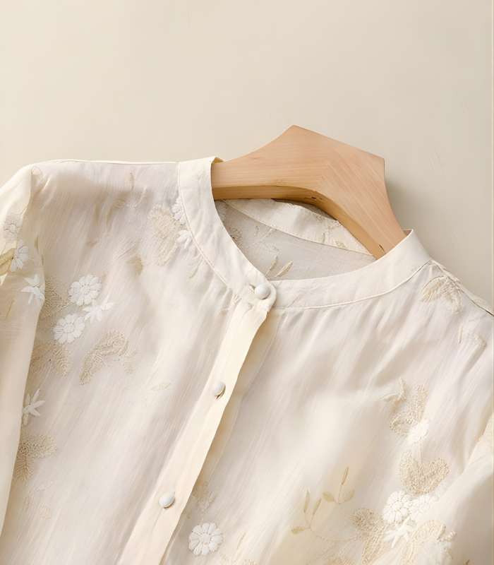 Clarice Embroidered Cotton Blouse