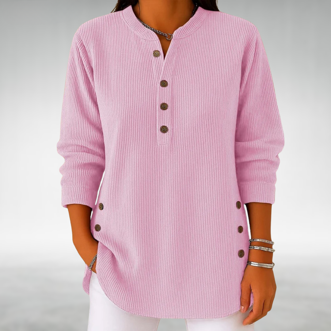 Lilian Retro Corduroy V-Neck Top