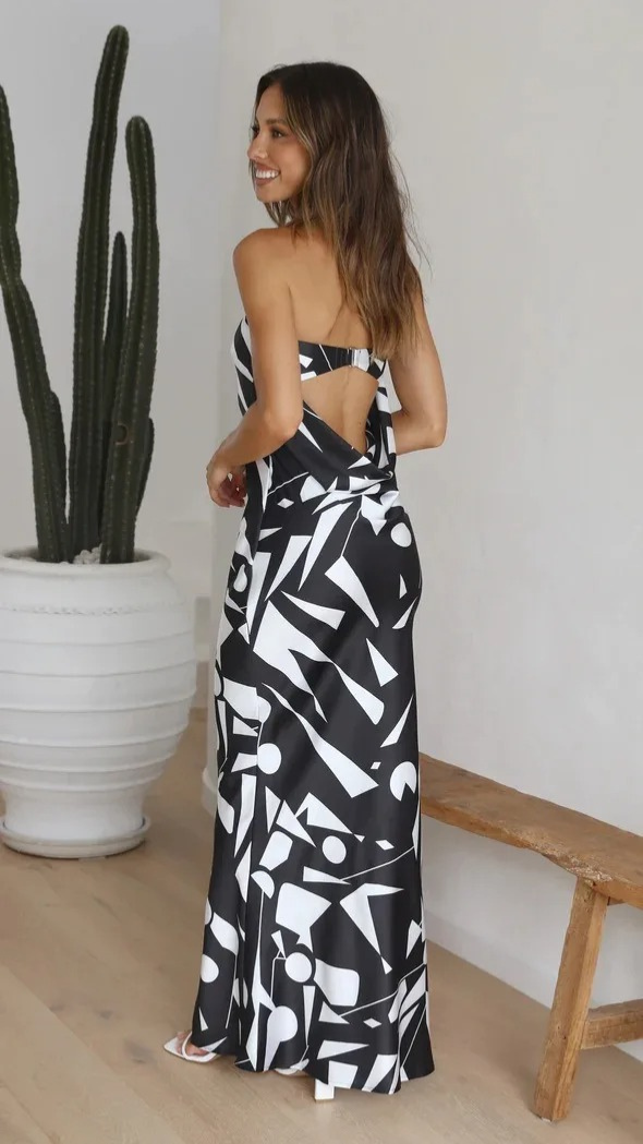 Grecia Stylish Strapless Maxi Dress