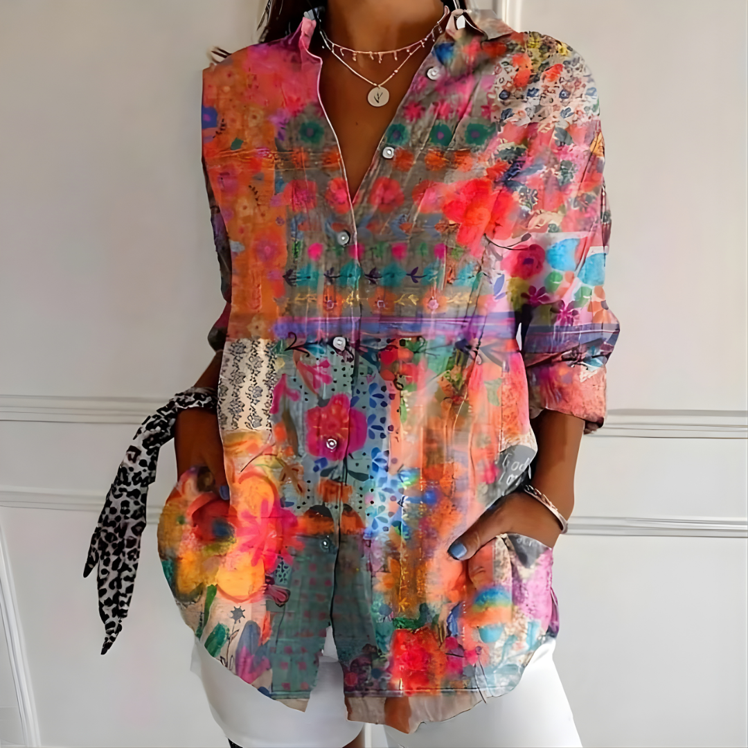 Arleth Colorful Pattern Blouse