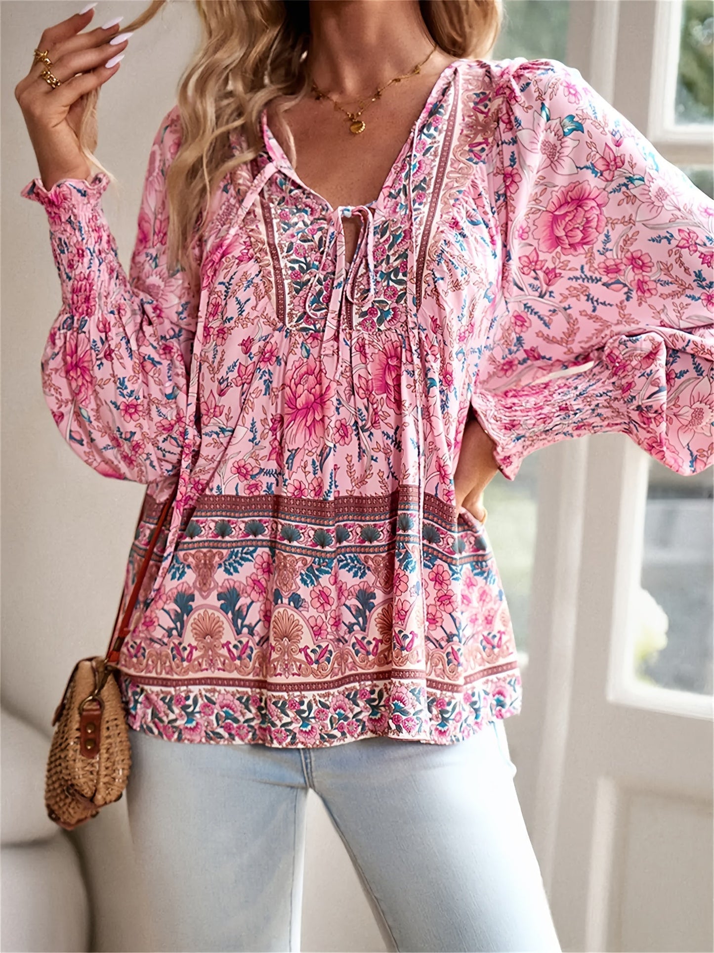 Jovie Vintage Floral Peasant Top
