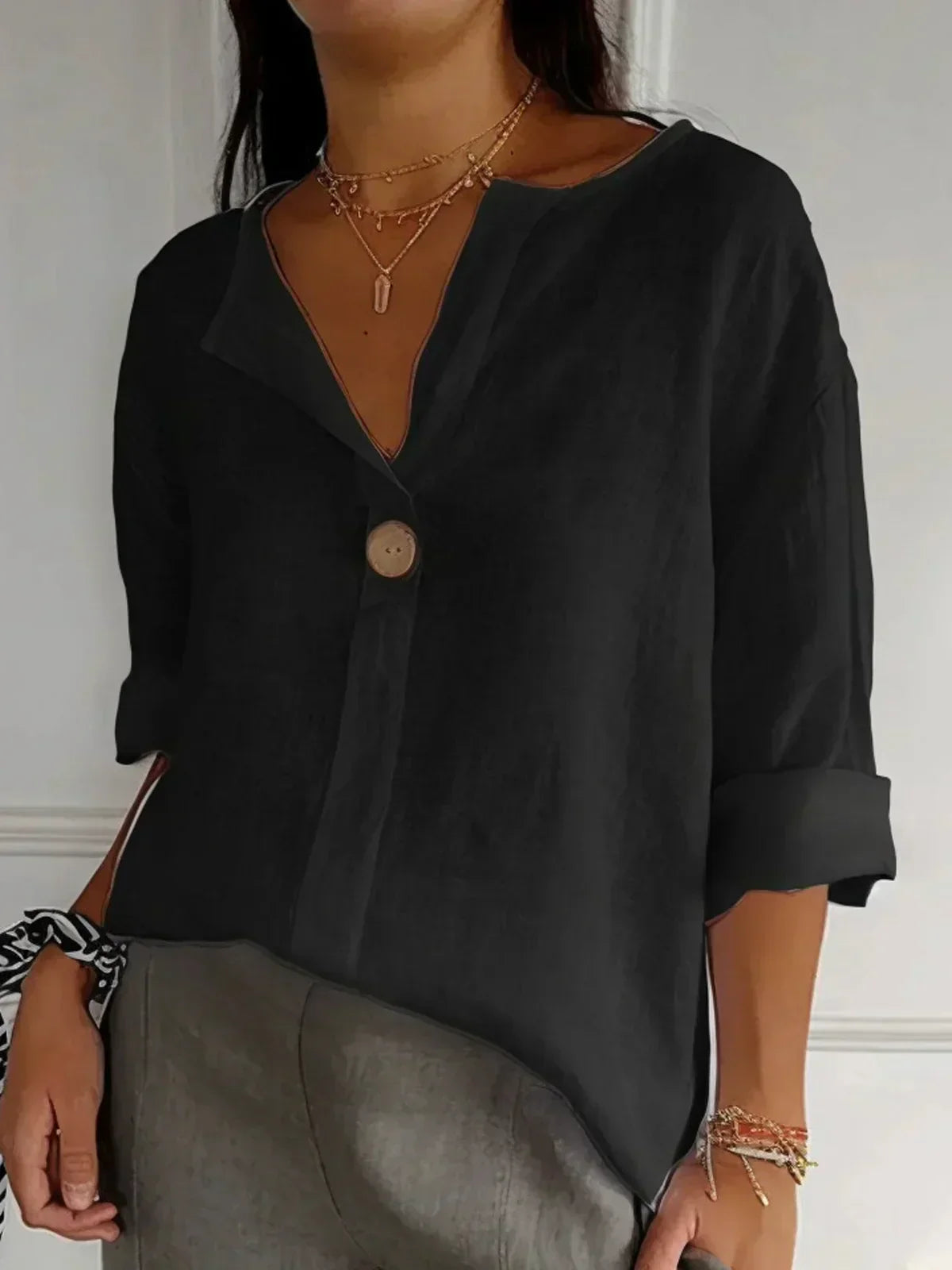 Oprah Casual V-Neck Blouse
