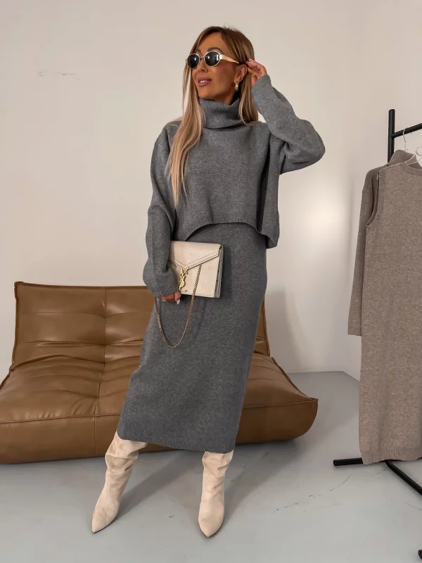 Karin Knit Midi Dress & Turtleneck Sweater