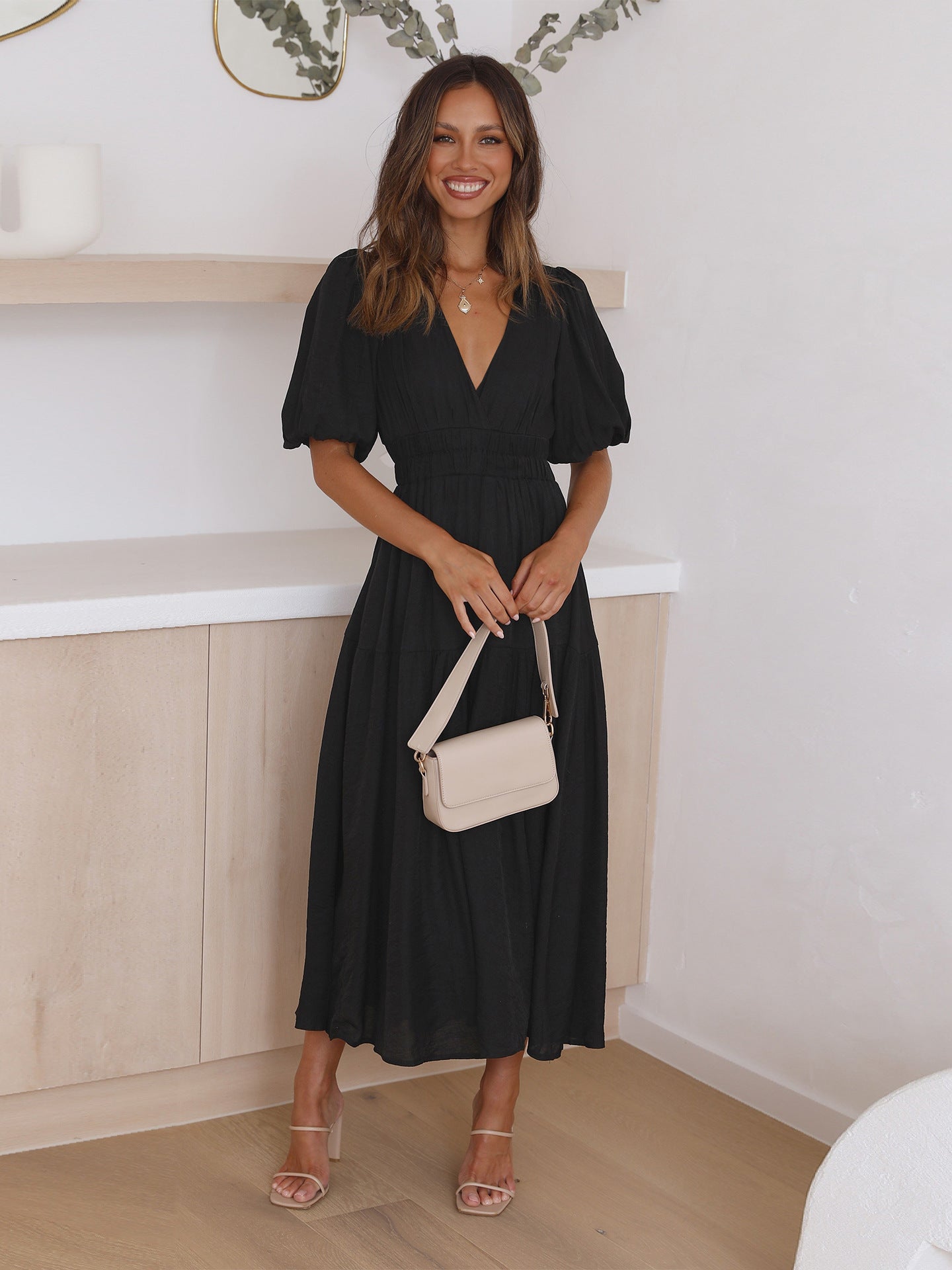 Aurielle V-Neck Flow Dress
