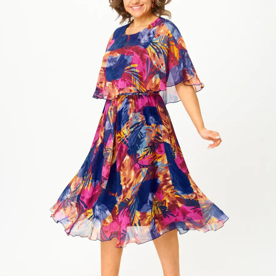 Halle Comfortable Belly Coverage Chiffon Dress