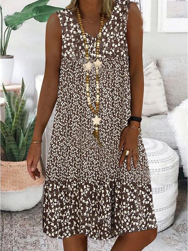 Niana Sleeveless Floral V-Neck Dress