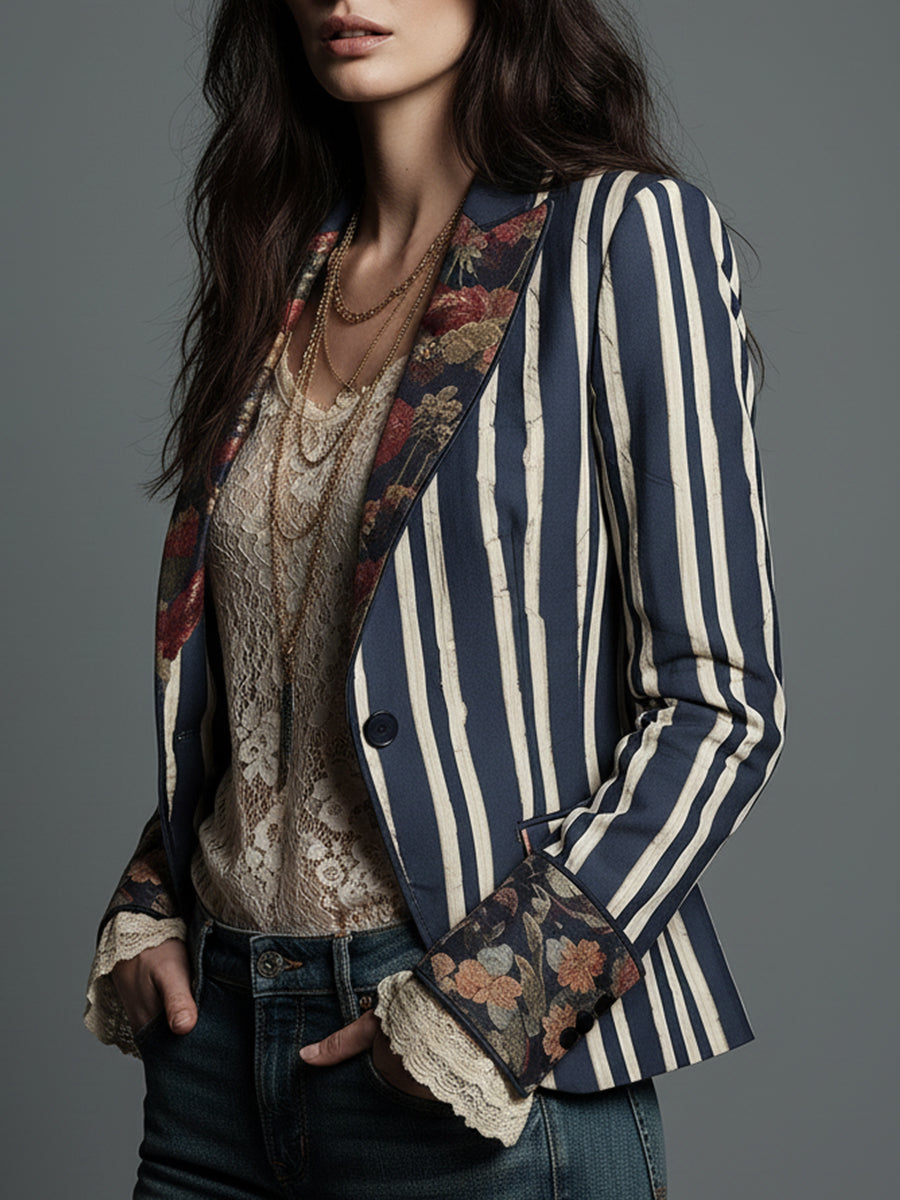 Eden Bohemian Striped Blazer