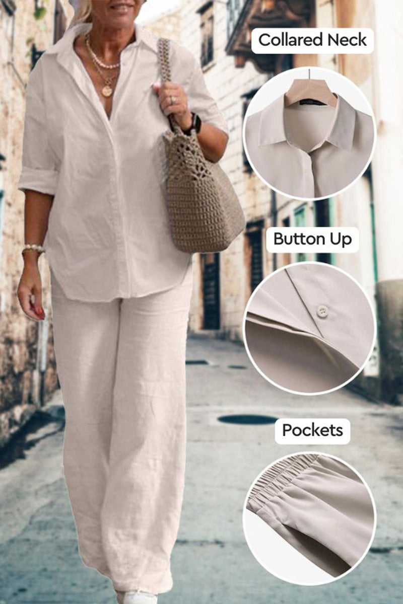 Amethyst Relaxed Shirt & Trousers Two-Piece Set