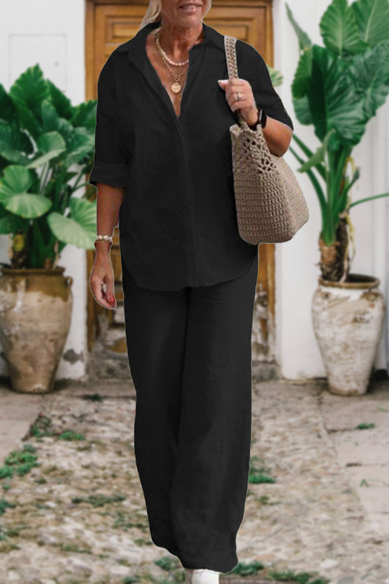 Amethyst Relaxed Shirt & Trousers Two-Piece Set