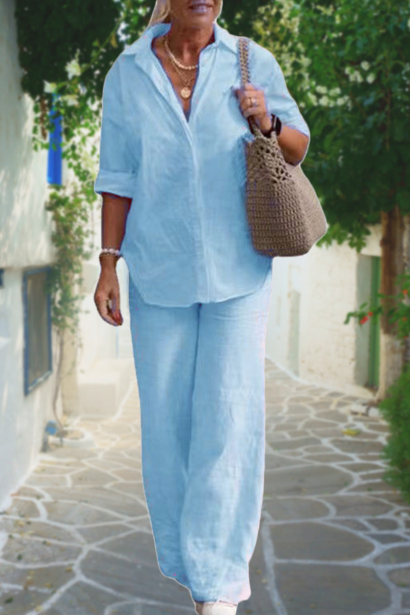 Amethyst Relaxed Shirt & Trousers Two-Piece Set