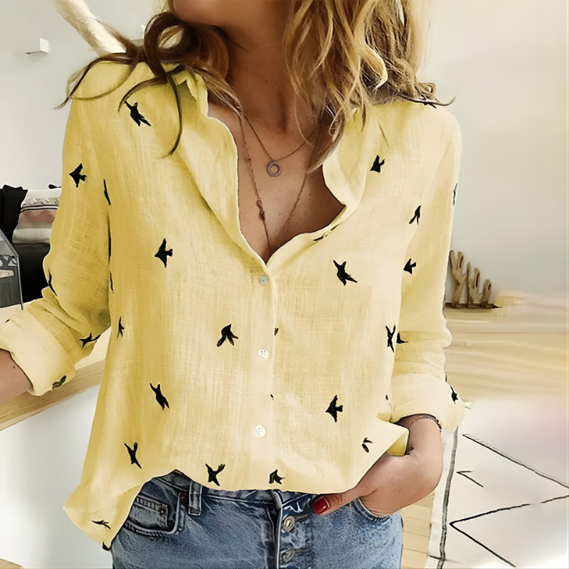 Leah Cotton Long Sleeve Blouse