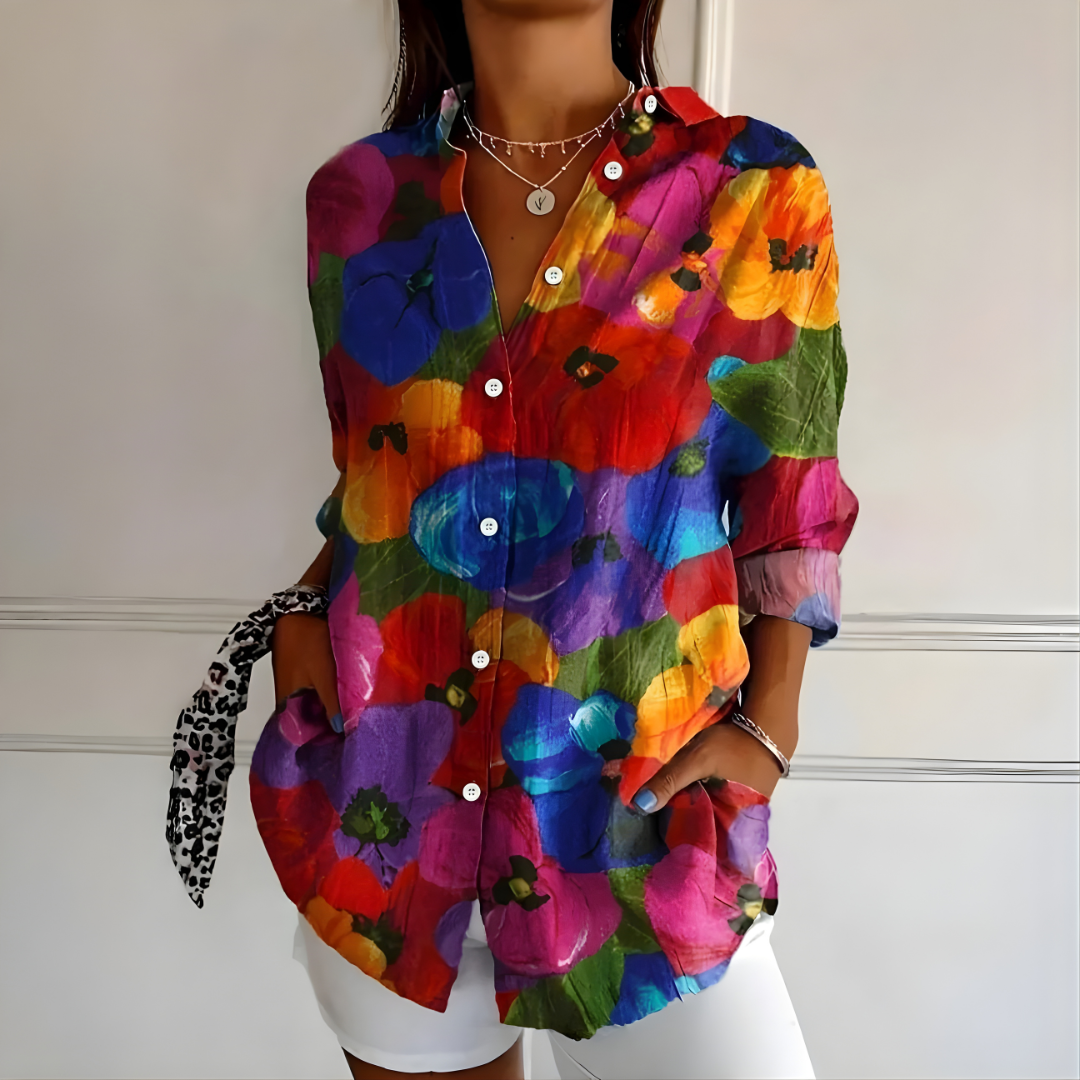 Arleth Colorful Pattern Blouse