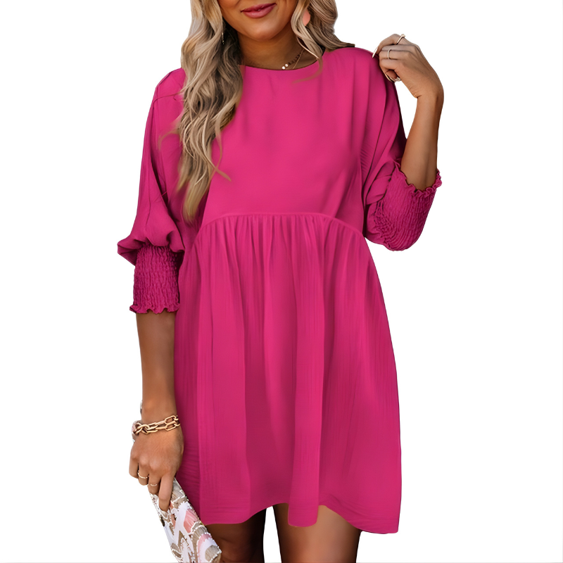 Dorothy Casual Crew Neck Loose Fit Mini Dress