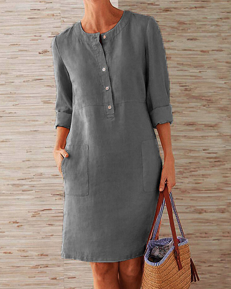 Daphne Elegant Plain Dress