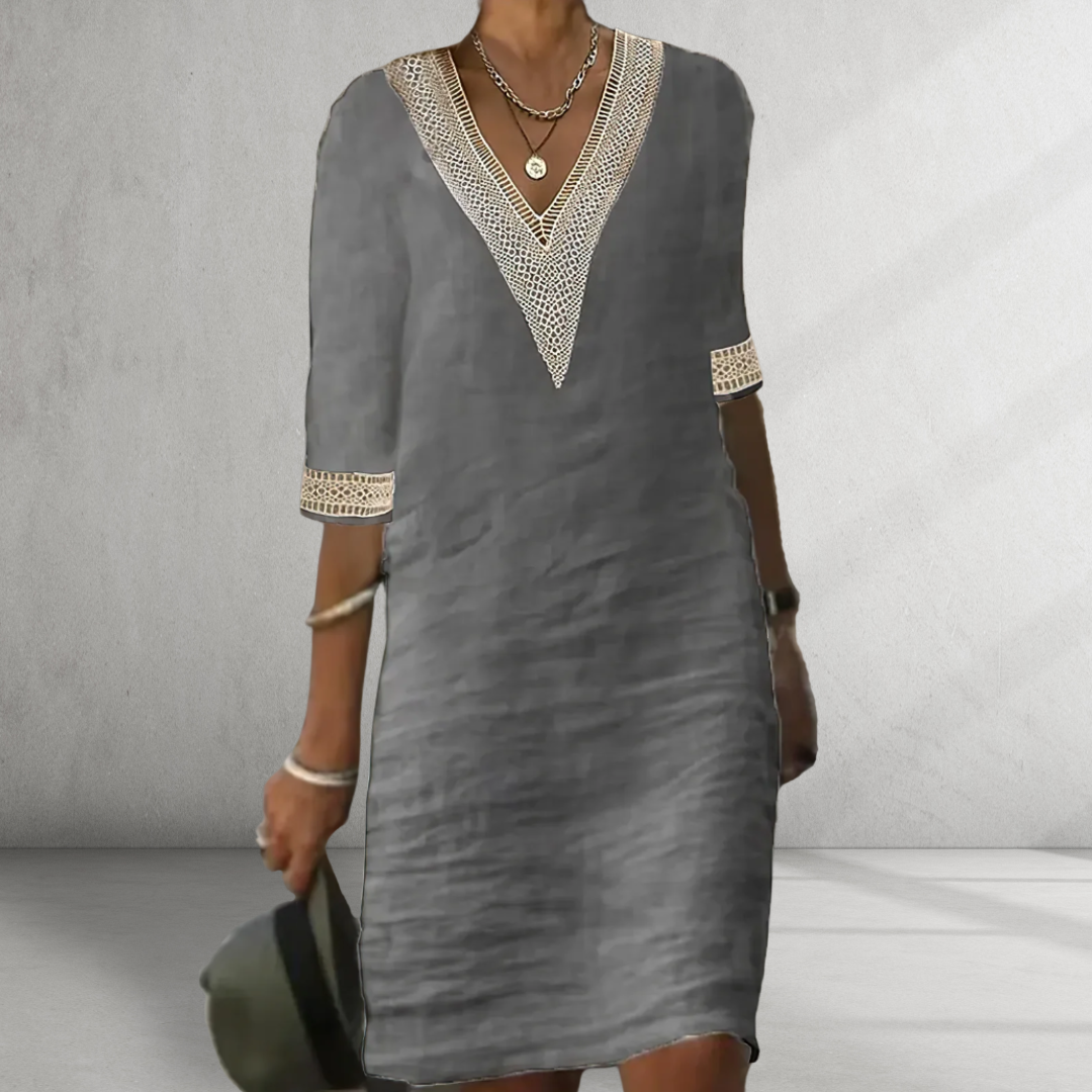 Diana Cotton Linen Summer Dress — view 3