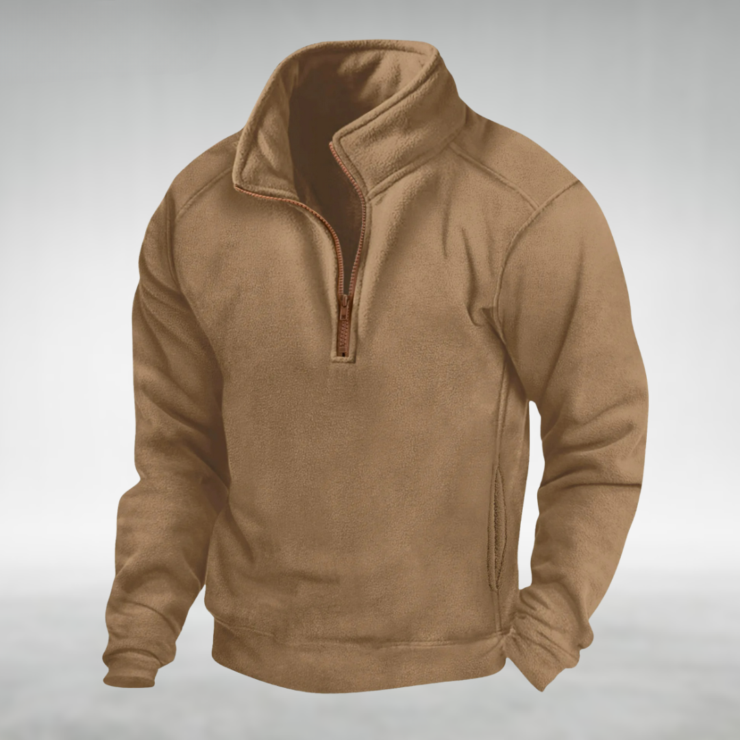Hueson Men's Fleece Half-Zip Pullover