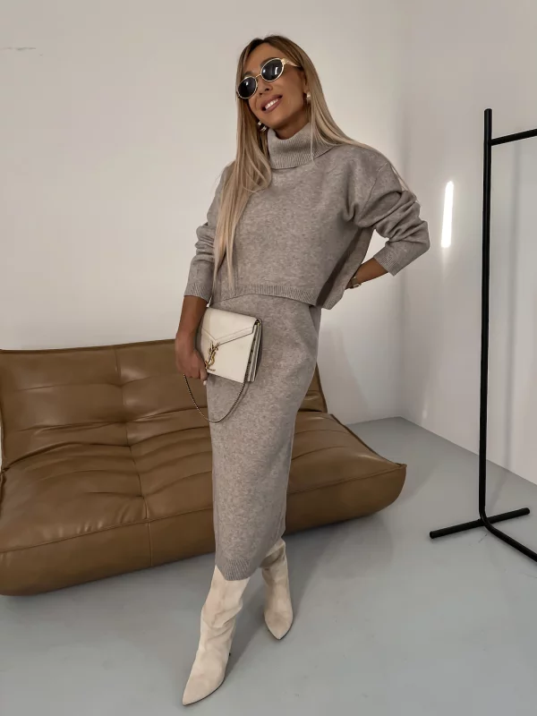 Karin Knit Midi Dress & Turtleneck Sweater