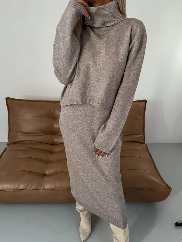 Karin Knit Midi Dress & Turtleneck Sweater