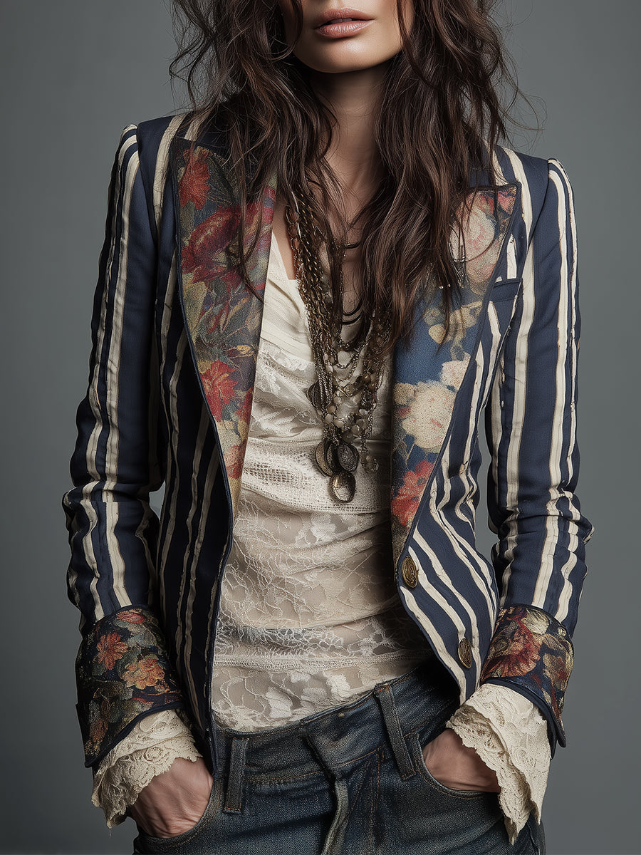 Eden Bohemian Striped Blazer