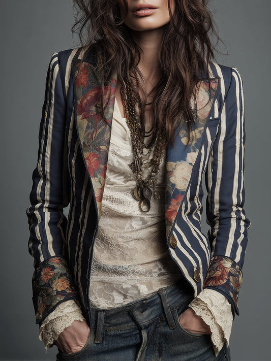 Eden Bohemian Striped Blazer