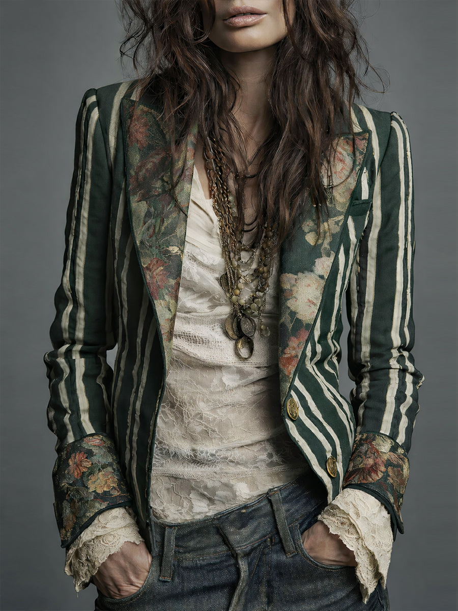 Eden Bohemian Striped Blazer