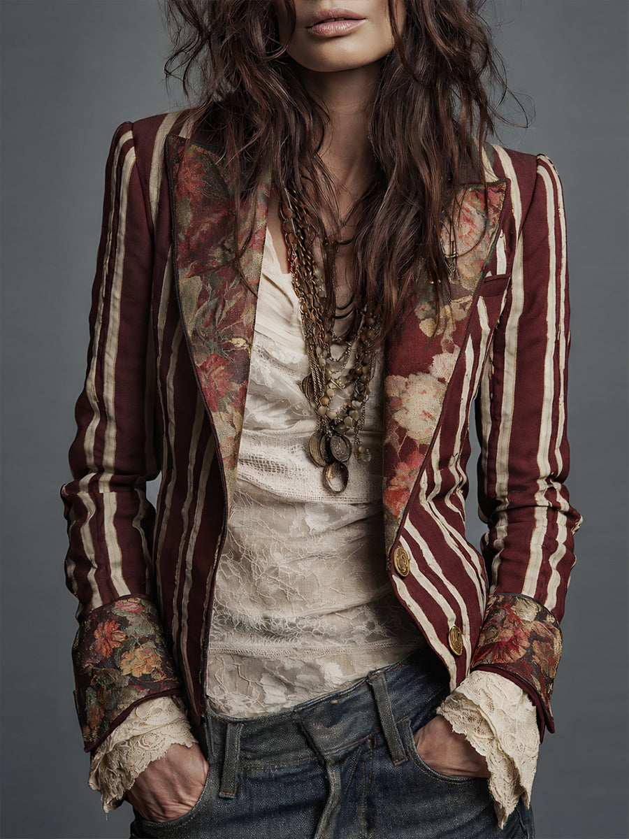 Eden Bohemian Striped Blazer