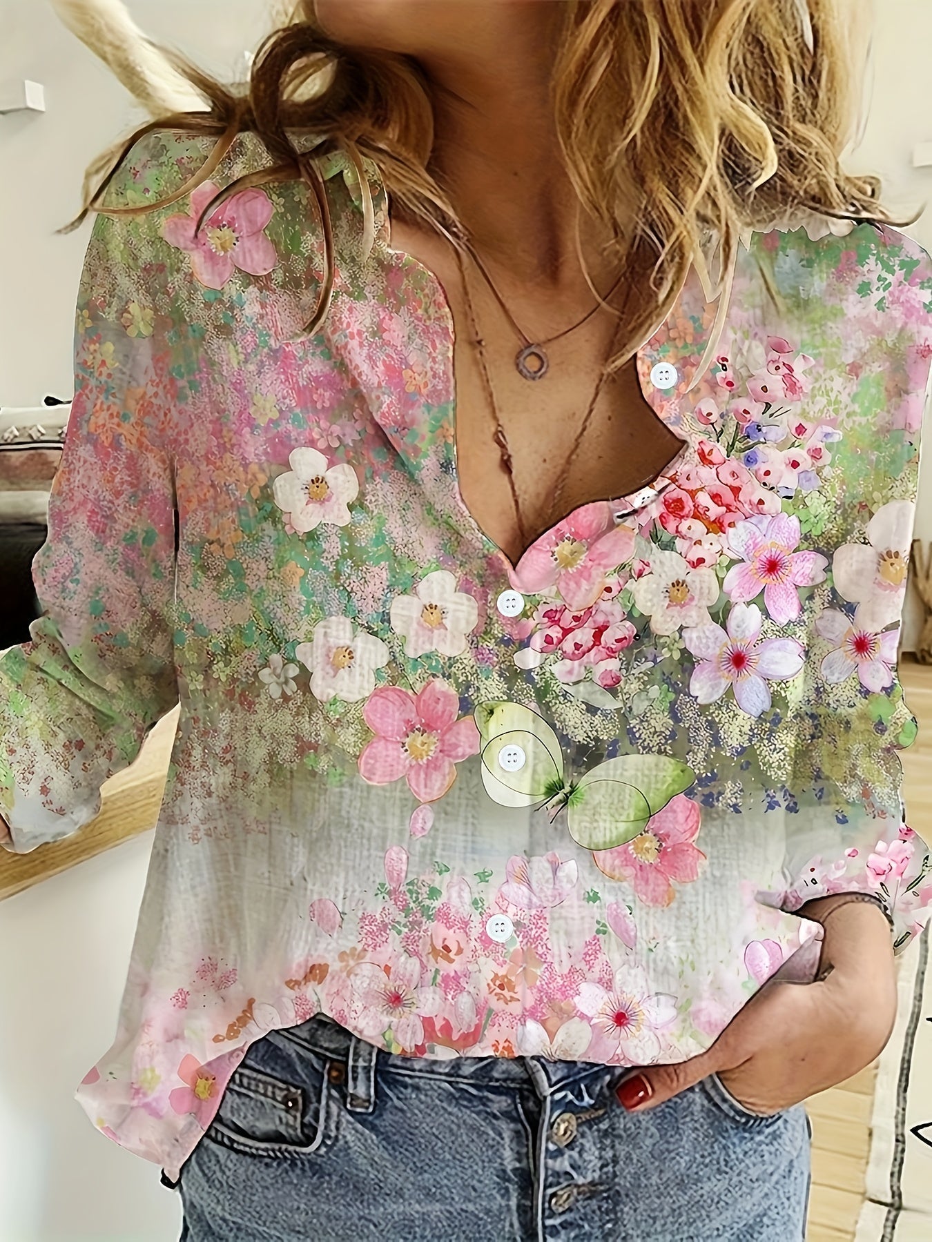 Melanie Floral Boho Blouse