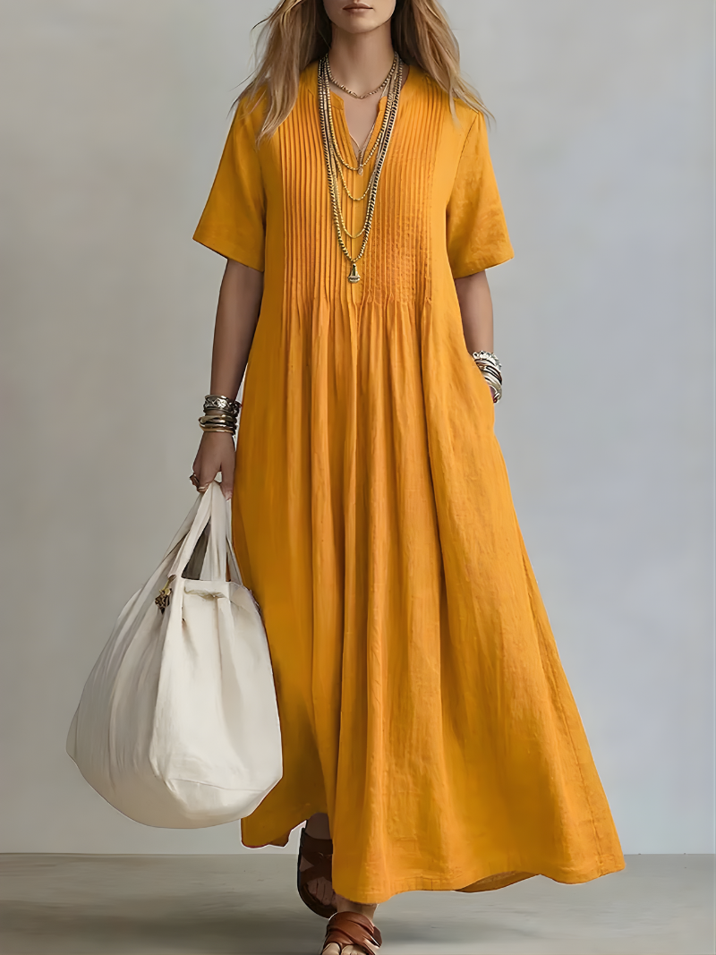 Genesis Flowing V-Neck Maxi Dress